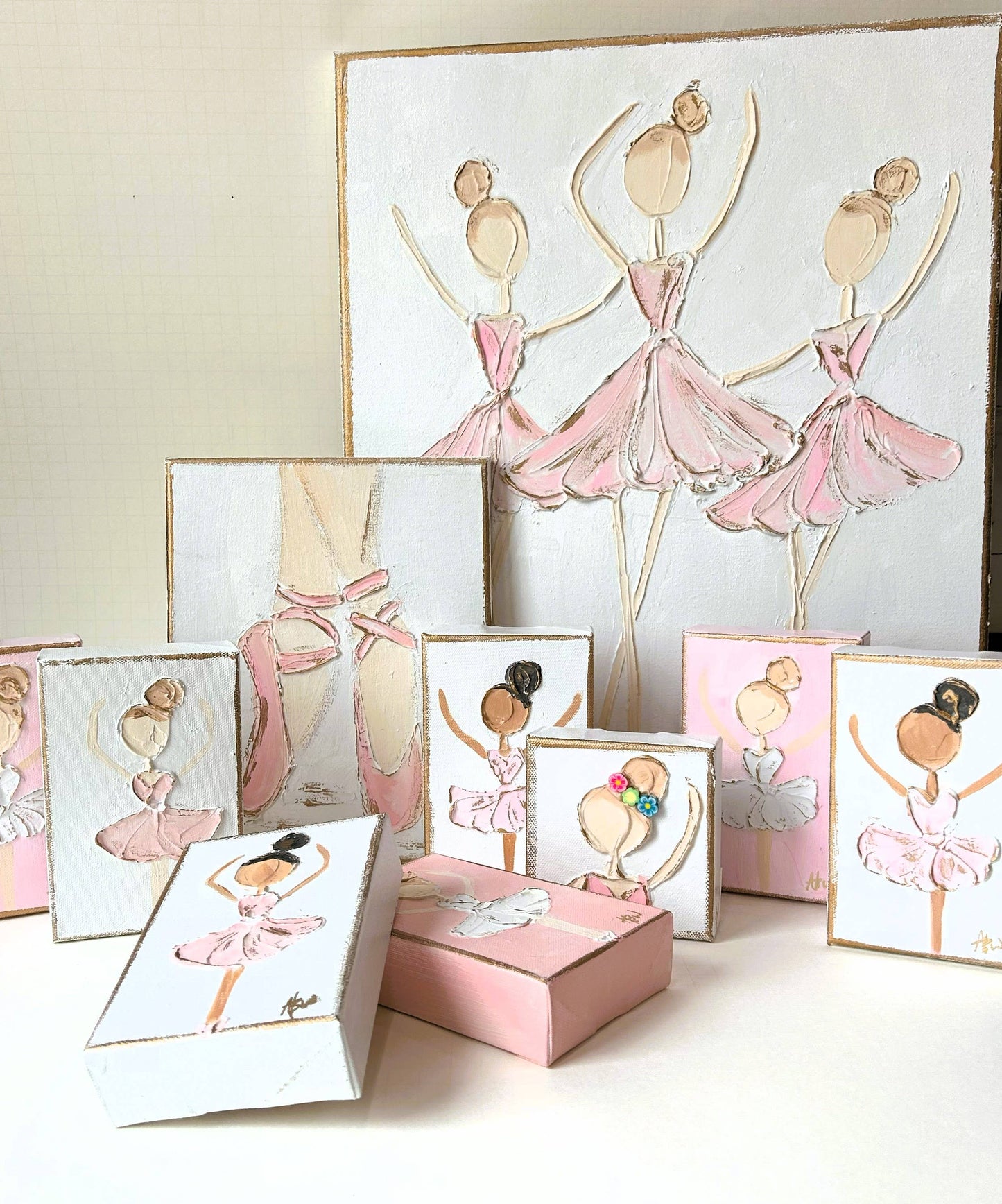 Ballerina canvas hand painted textured recital dance ballet