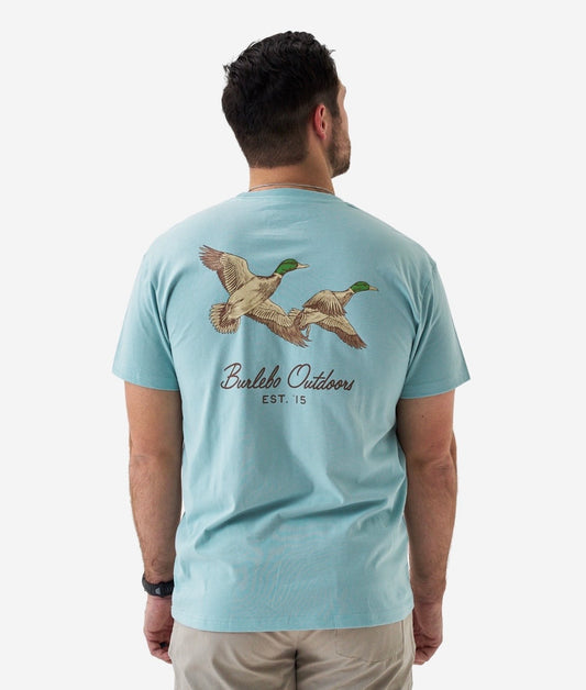 Burlebo Flying Mallard Heather Sky Blue Tee