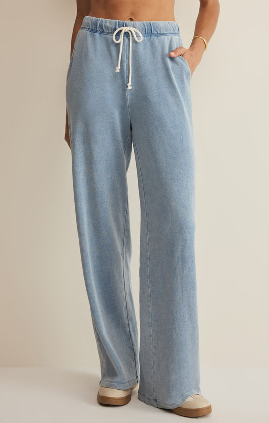 Z Supply Hunter Knit Denim Pant-Ocean Air Indigo