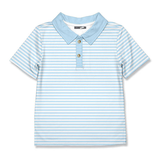Boys Light Blue Stripe Polo