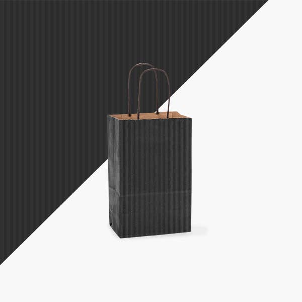 Recycled Shadow Stripe Kraft Paper Shopping Bags