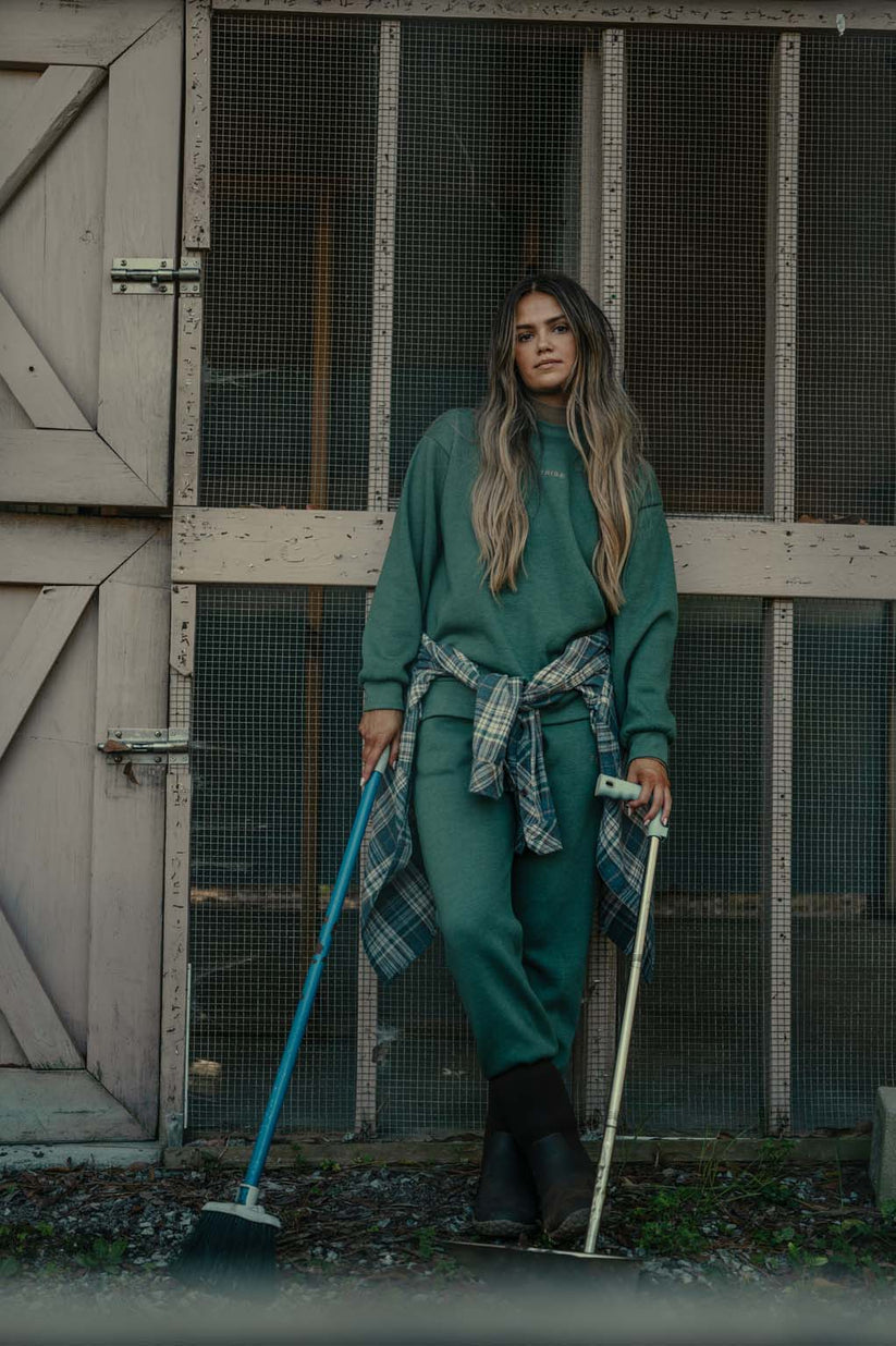 Tribe Kelley Coastal Countryside Butter Joggers-Pine Green