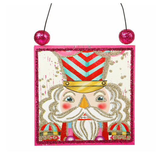 Pink Glass Nutcracker Ornament