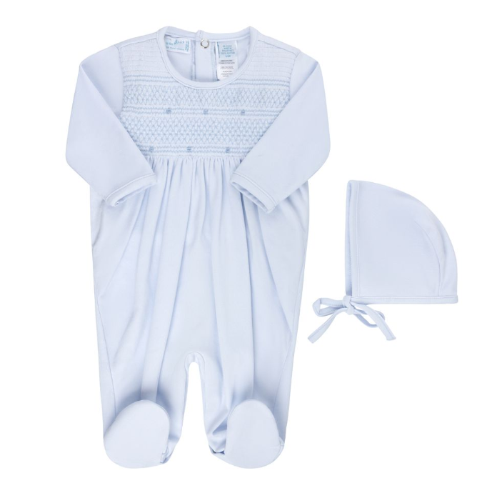 Baby Boys & Girls Smocked Bullion Romper w/Hat