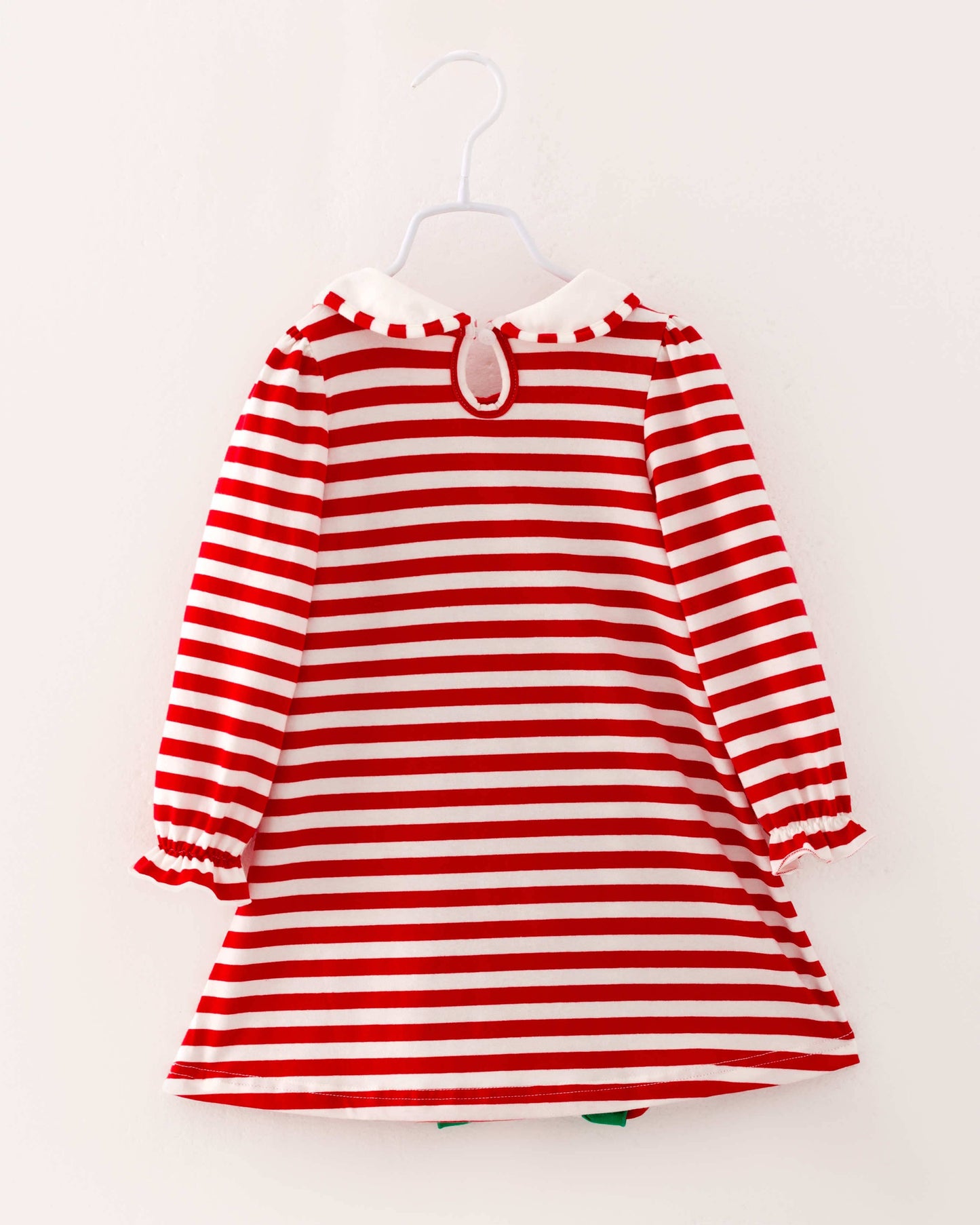 Christmas Striped Ruffle Dress