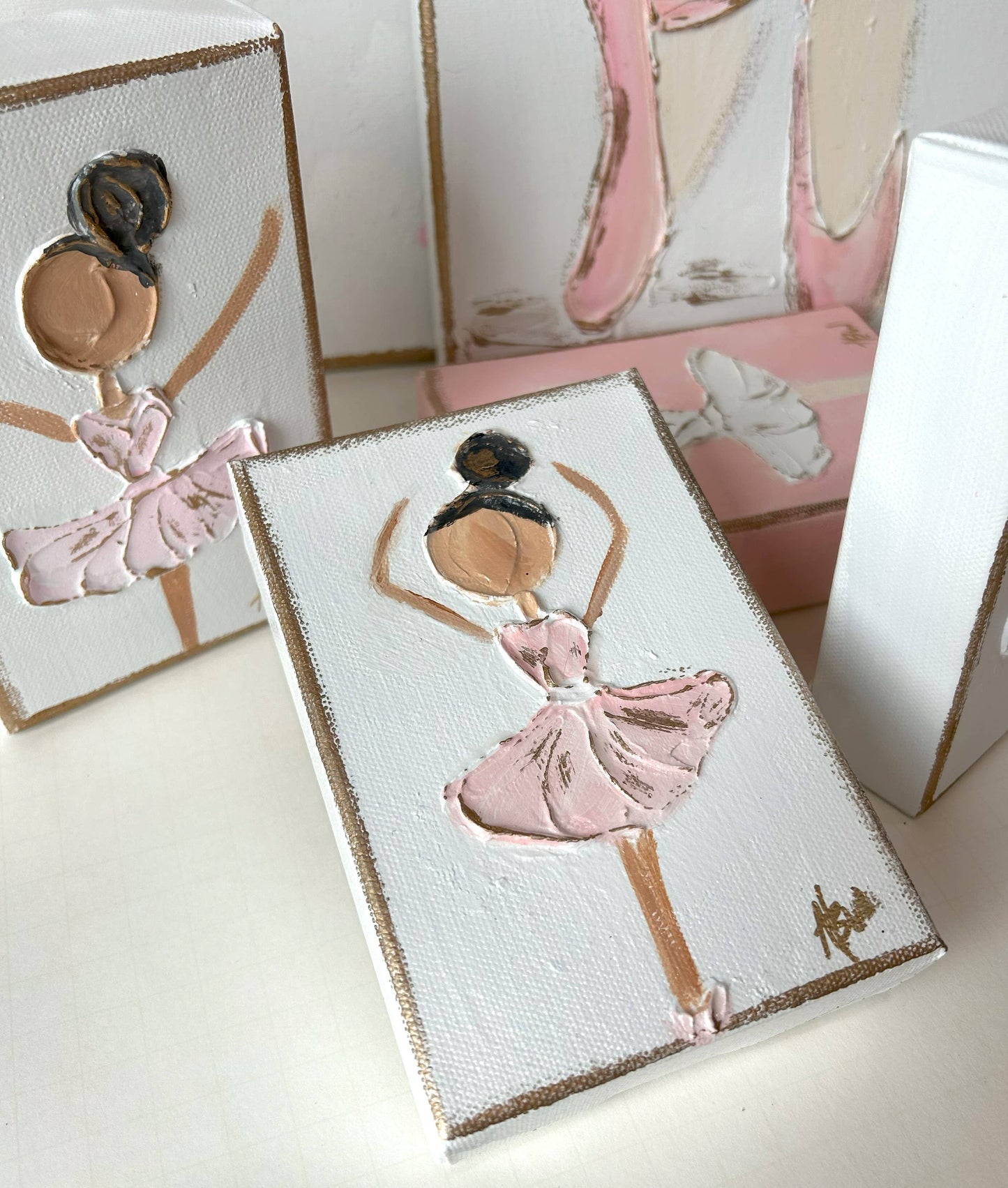 Ballerina canvas hand painted textured recital dance ballet