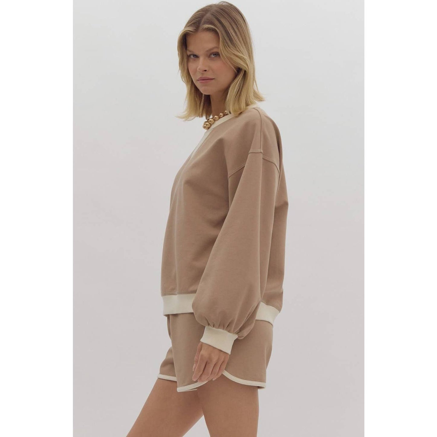 Solid long sleeve pullover top