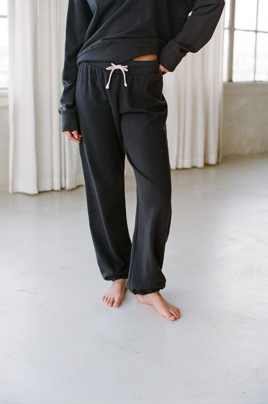 Knit 100% Organic Cotton Garment Dyed Jogger Pants