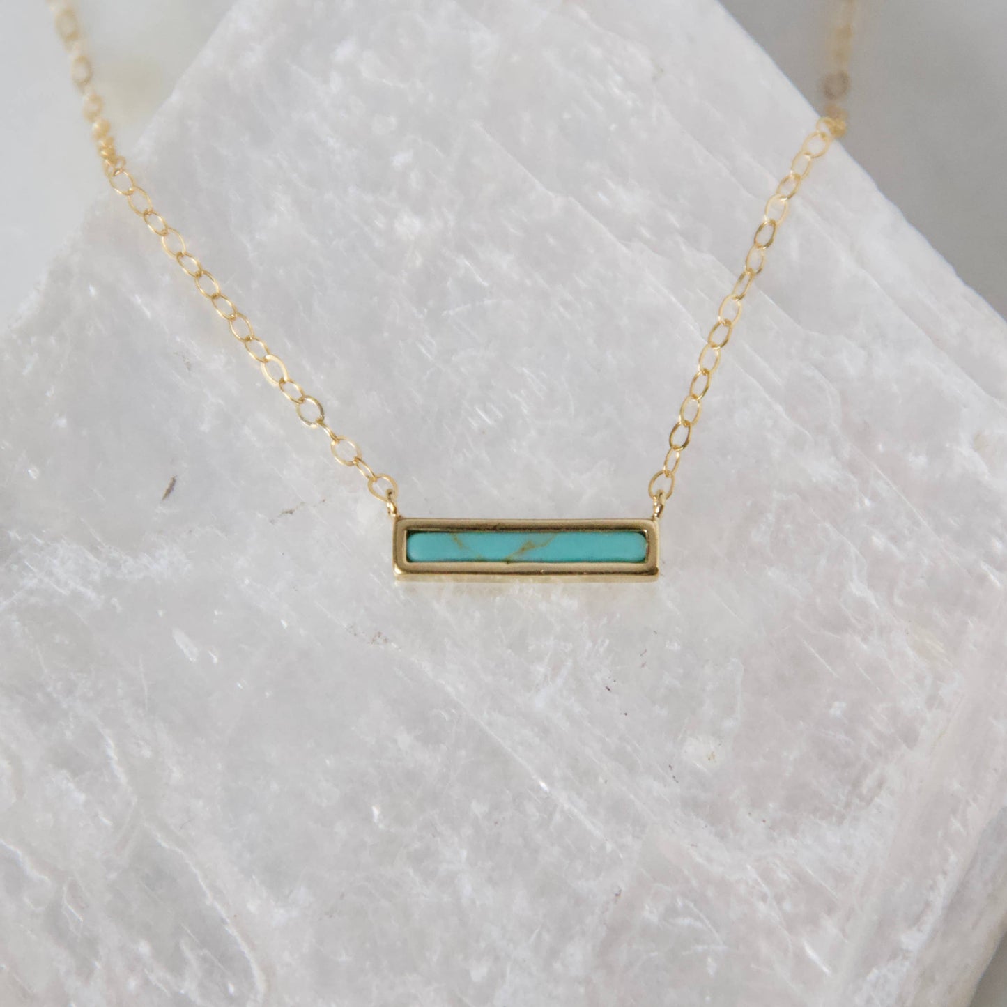 Mini Turquoise Bar Necklace