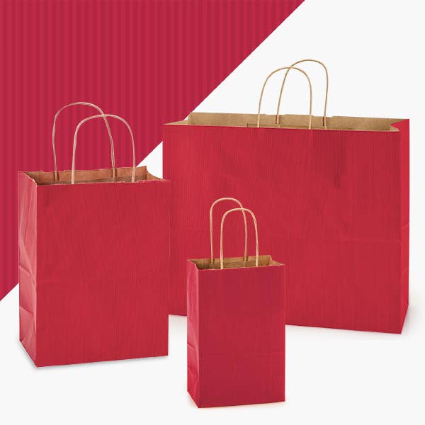 Recycled Shadow Stripe Kraft Paper Shopping Bags