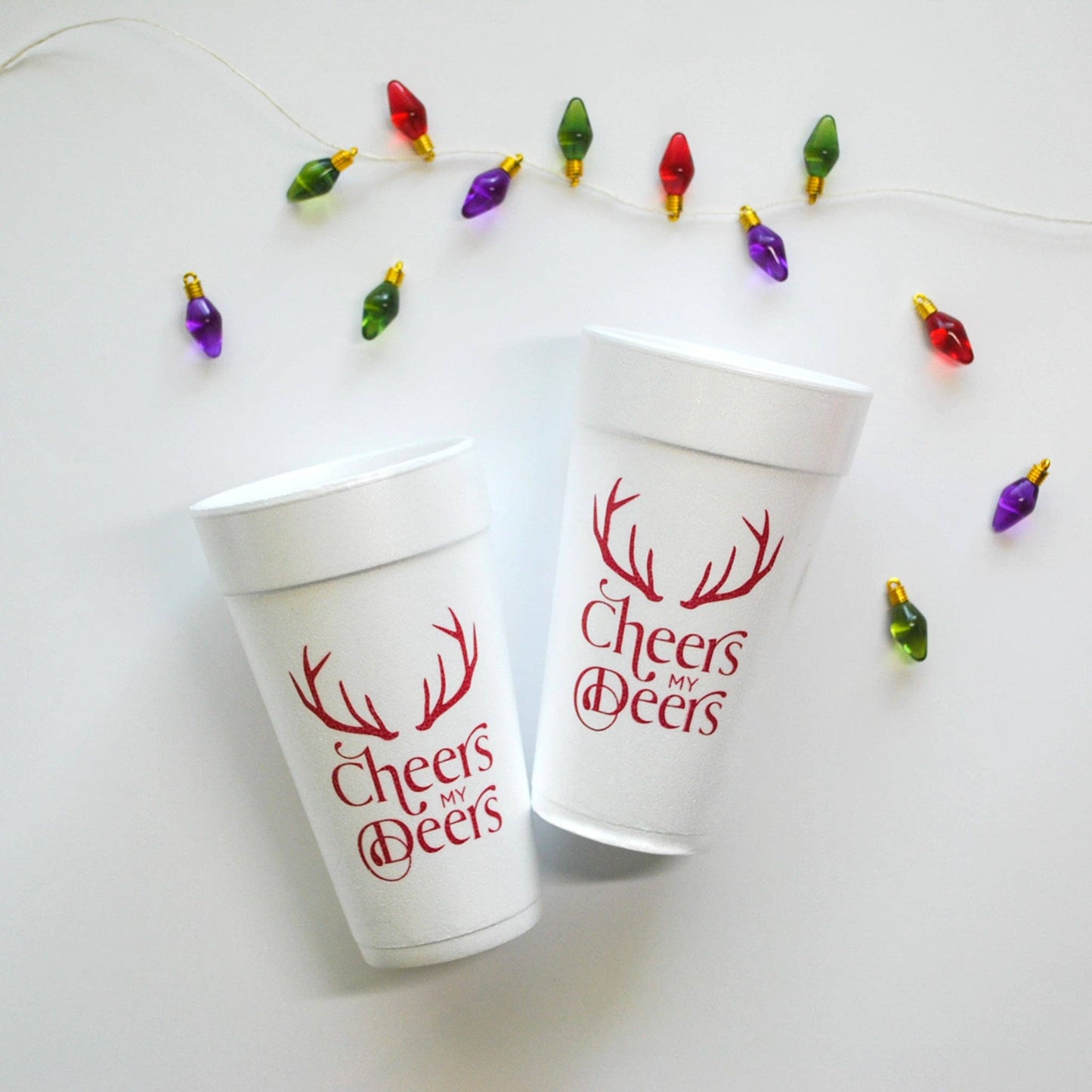 CUP-F-CHRSDEERS-101- Cheers my Deers 20oz. Foam Cups | 10 pack
