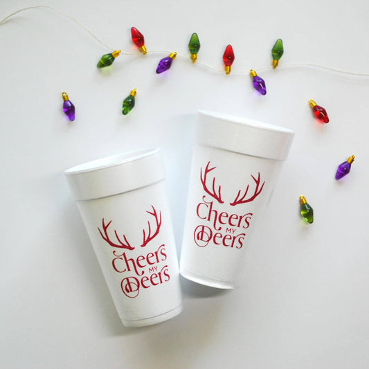 CUP-F-CHRSDEERS-101- Cheers my Deers 20oz. Foam Cups | 10 pack
