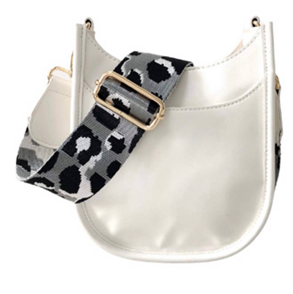 Vegan Leather Small White Crossbody W/blossom Camo