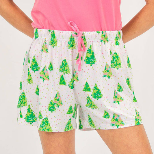 Celebration Tree Sleep Shorts    White/Lime/Pink   -Asst.