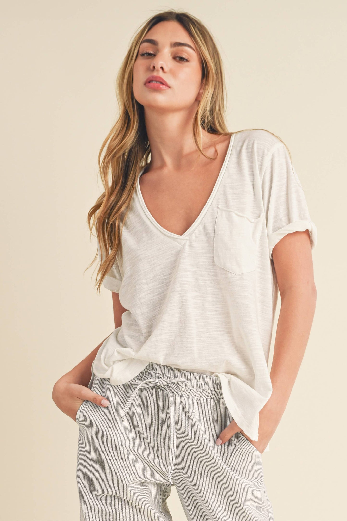 Zoie V-Neck Short Sleeve Top