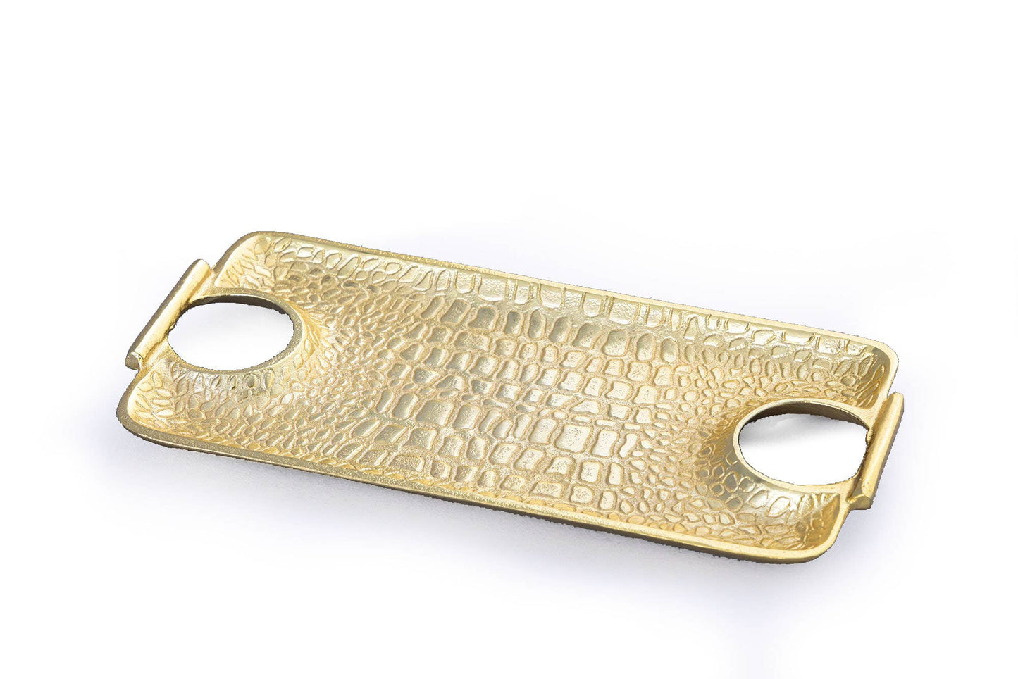 Gold Crocodile Hammered Serving Tray, 12.5"L