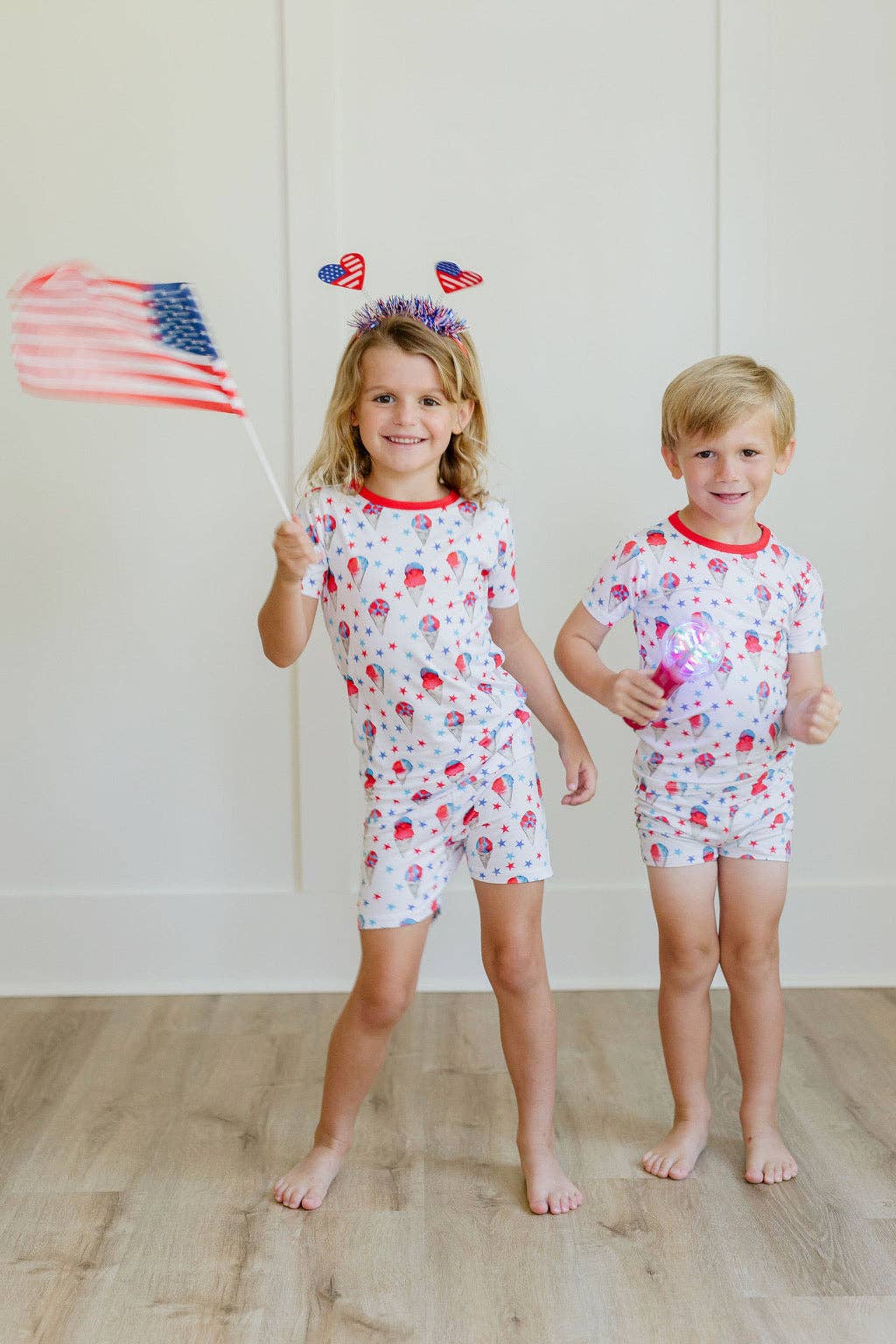 Red, White and Blue Snowcones Two Piece PJ Short Set
