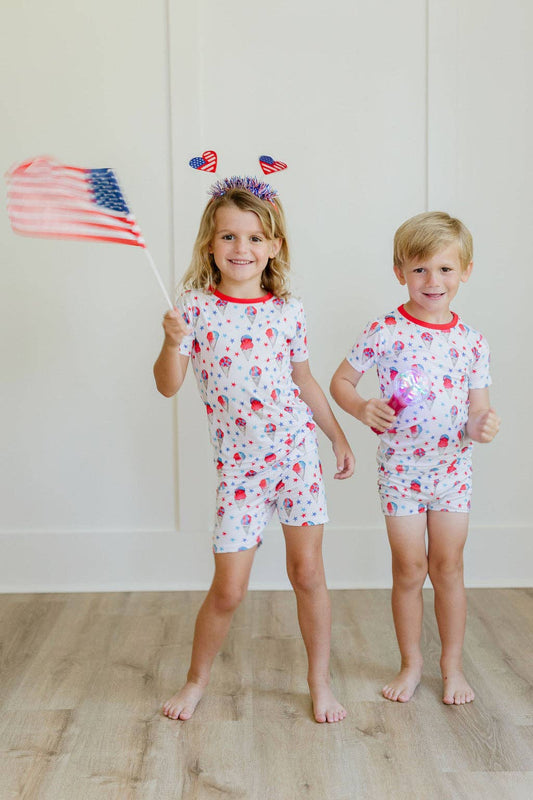 Red, White and Blue Snowcones Two Piece PJ Short Set