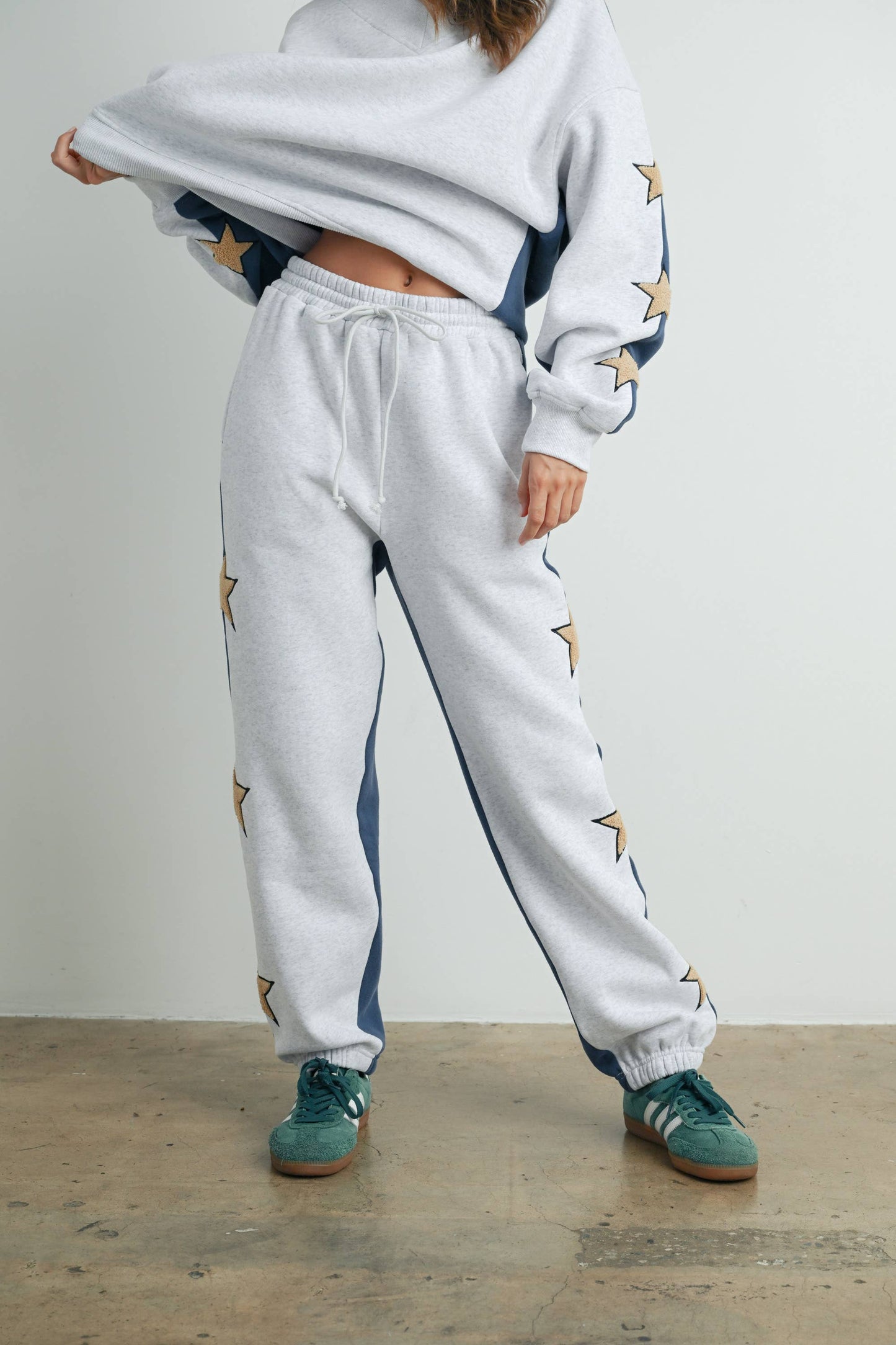 Color Block Sweatpants with Star Detail - BMP7570