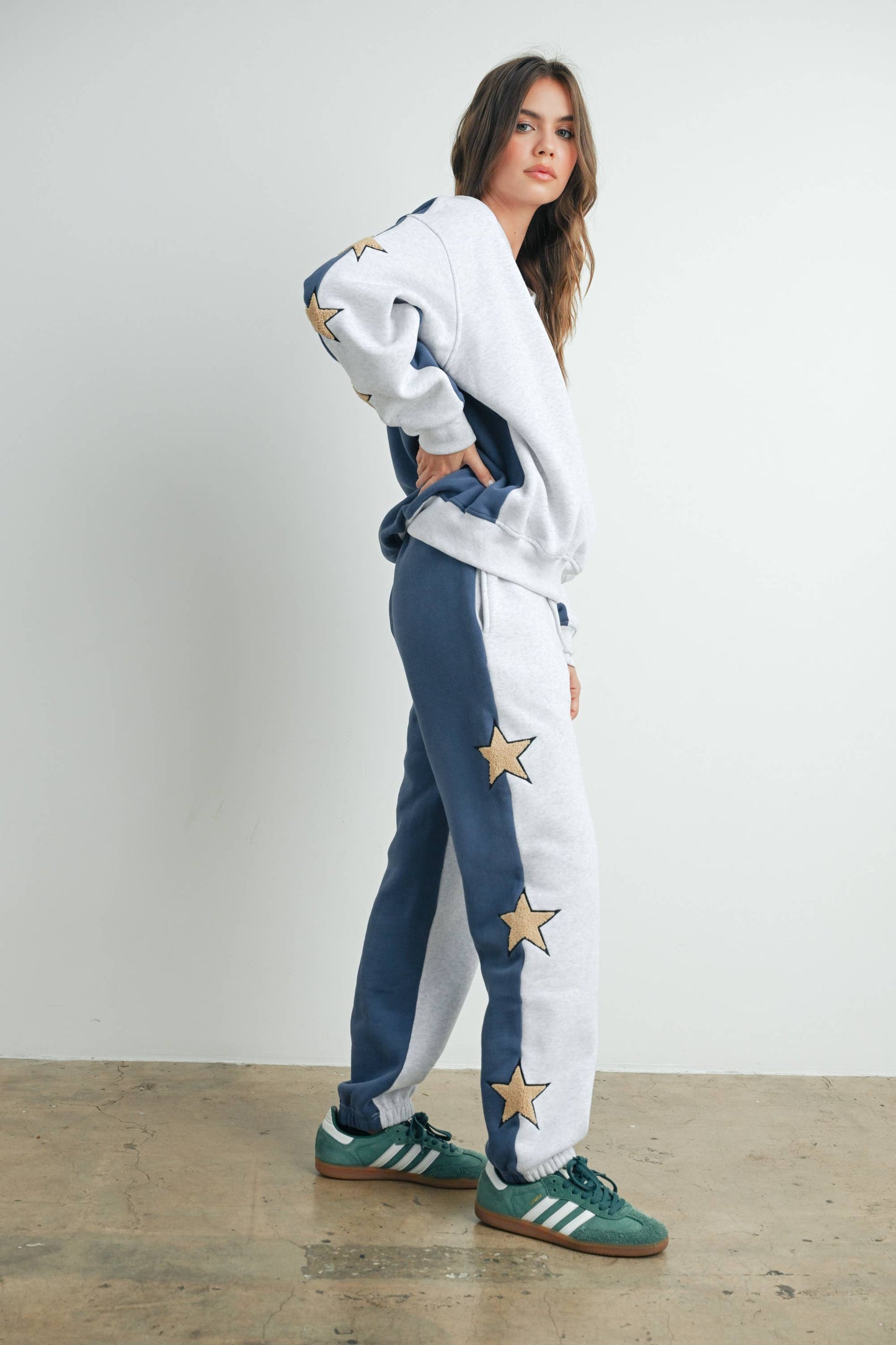 Color Block Sweatpants with Star Detail - BMP7570