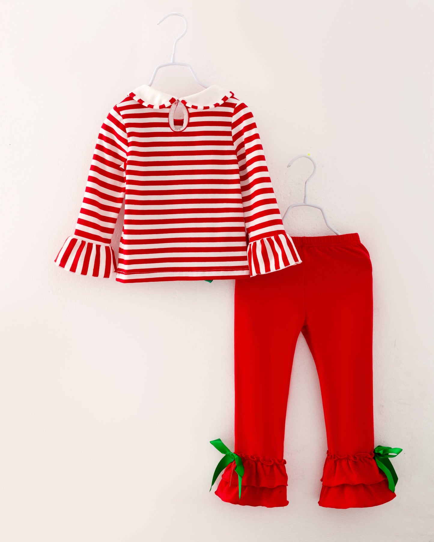 Christmas Stripe Ruffle Pant Set