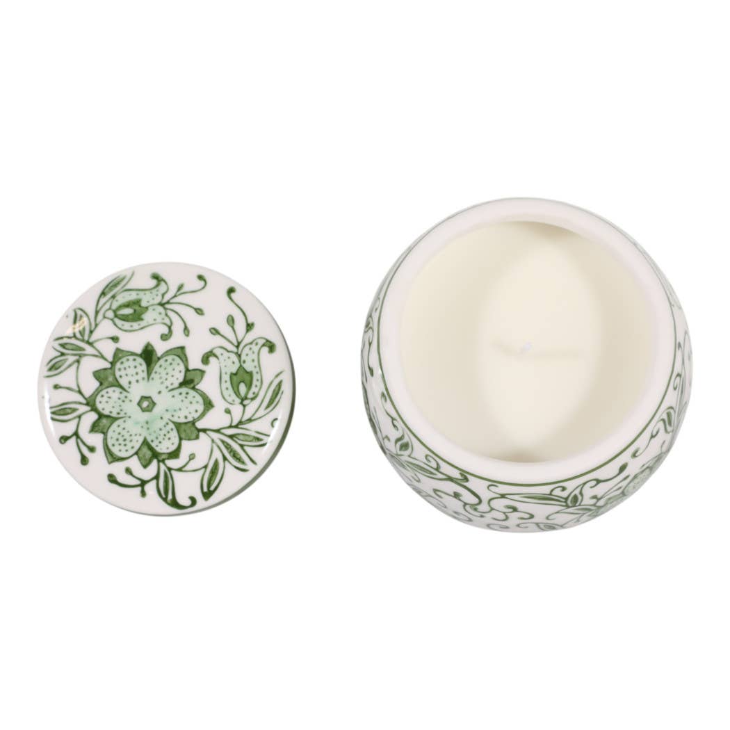Scented Candle - Lavender Verbena Soy Wax Ceramic Lid,8.5Oz.