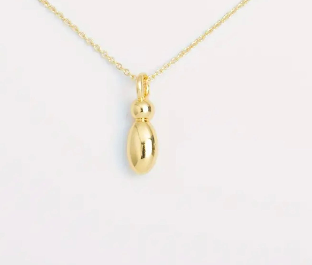 Bubble Initial Gold Plated Necklace