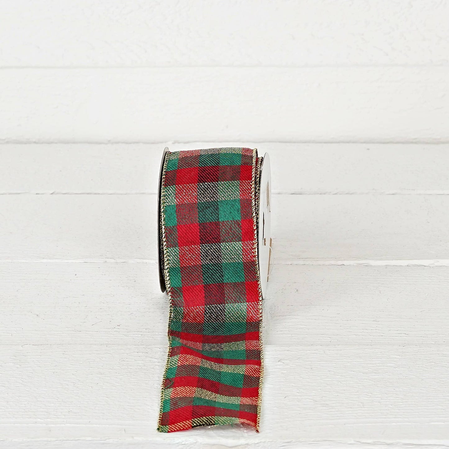 R32930-Wired Ribbon-Red Green Classic Checker (2.5inW)