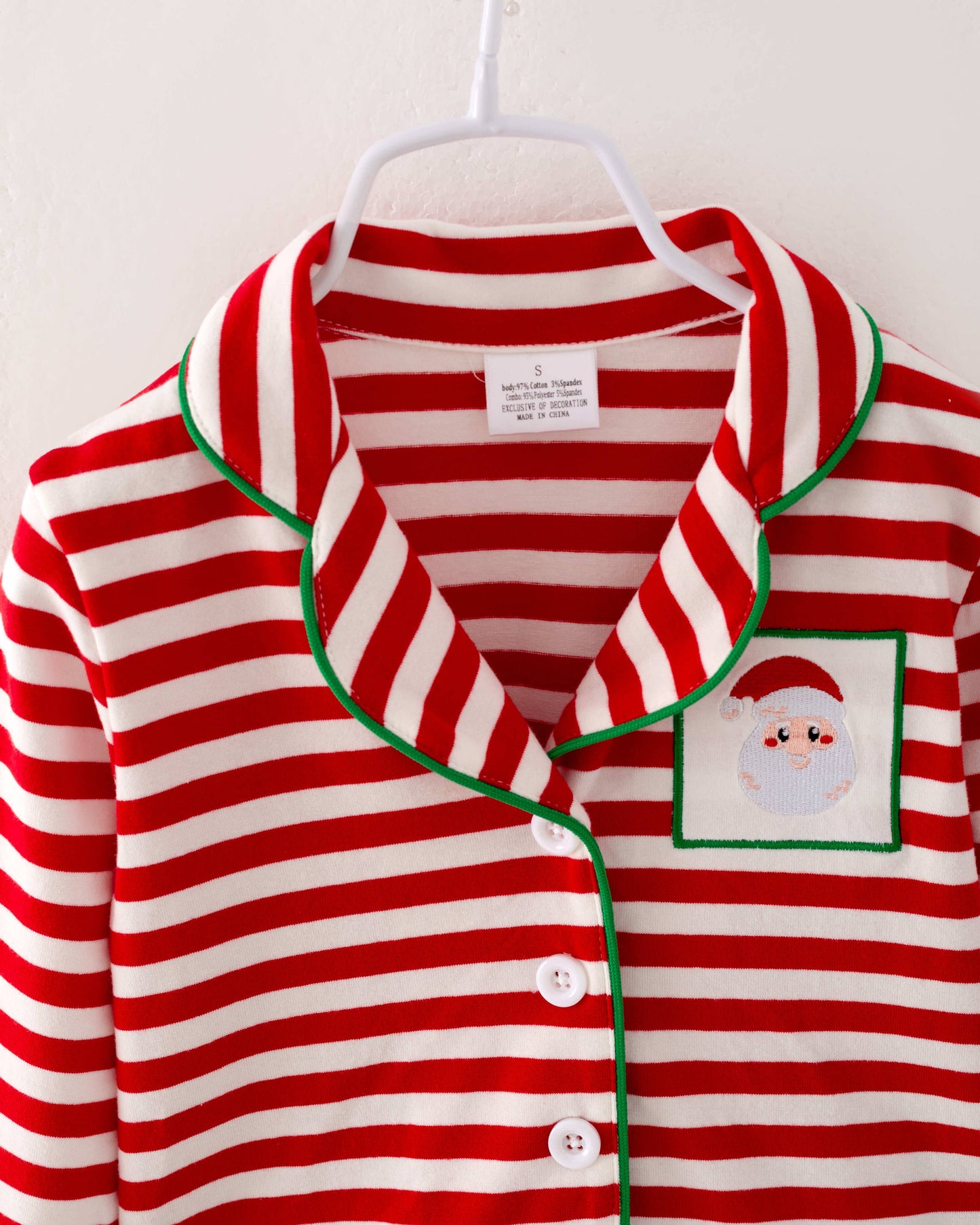 Christmas Stripe Ruffle Pajamas Set