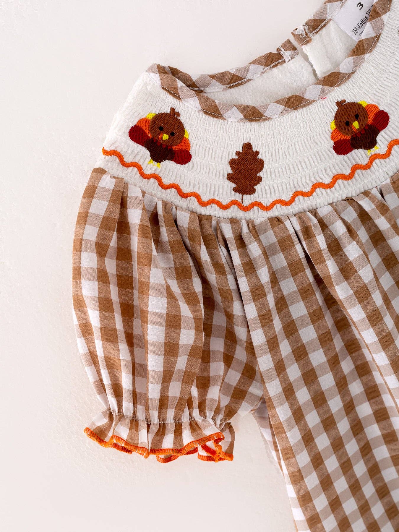 Thanksgiving Turkey Smocking Embroidered Girls Dress