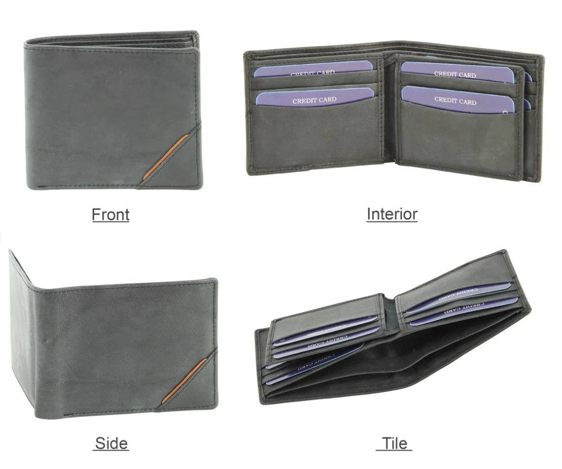 RFID Bifold w/Center I.D. Flap & Corner Contrast Notch 15715