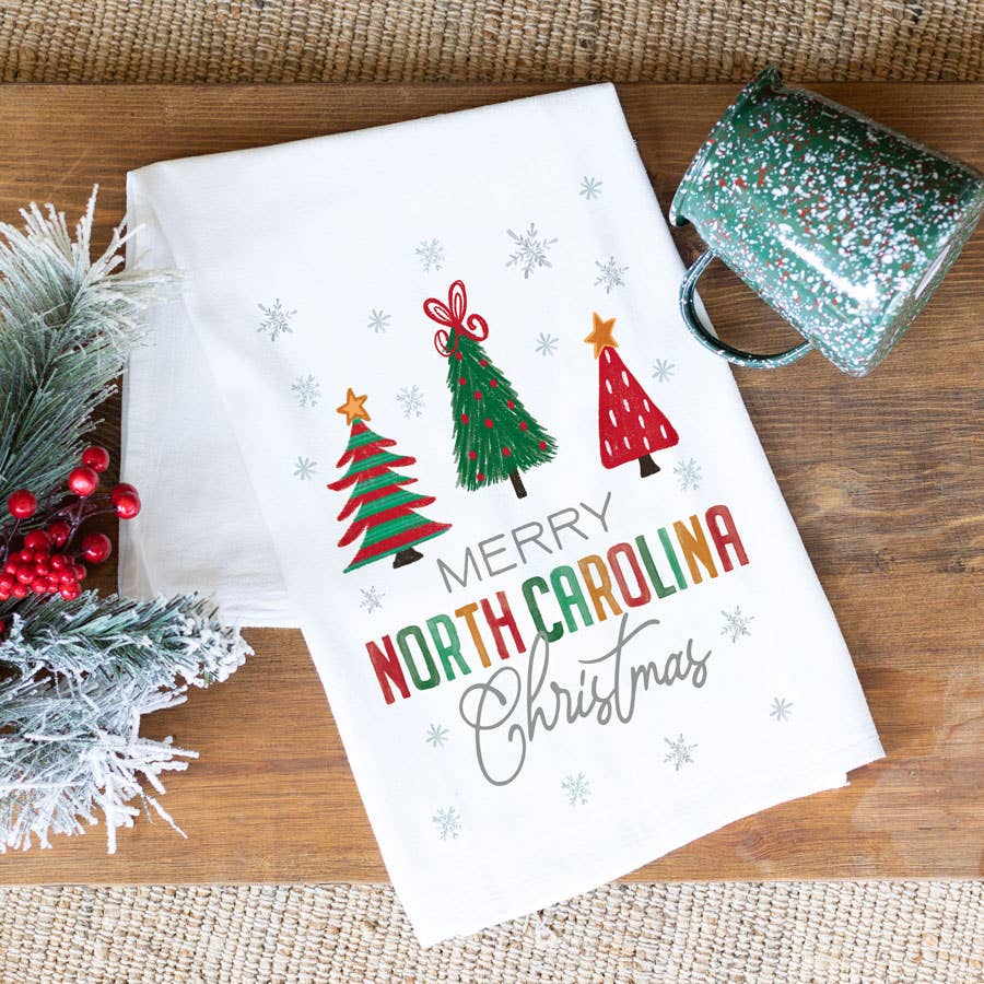State Products, Kitchen Towel, Christmas Decor, Custom Towel