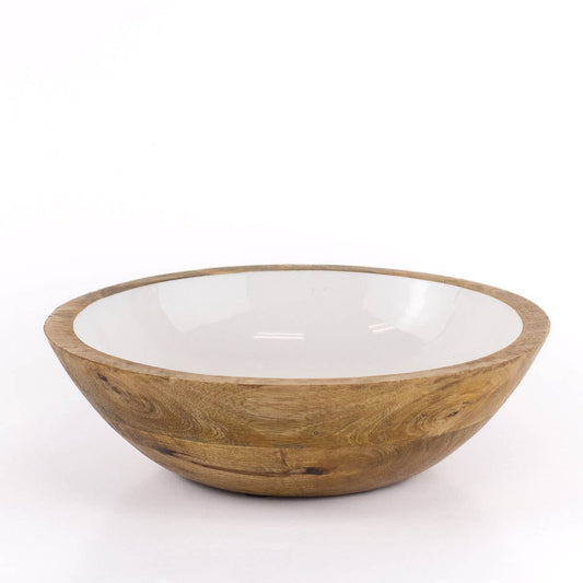 Hogan Serving Bowl   Natural/White   9.75x3.25