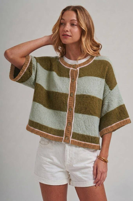 WIDE STRIPE LOOSE FIT SWEATER CARDIGAN_JLT00402-01