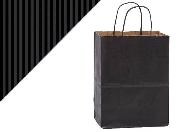 Recycled Shadow Stripe Kraft Paper Shopping Bags