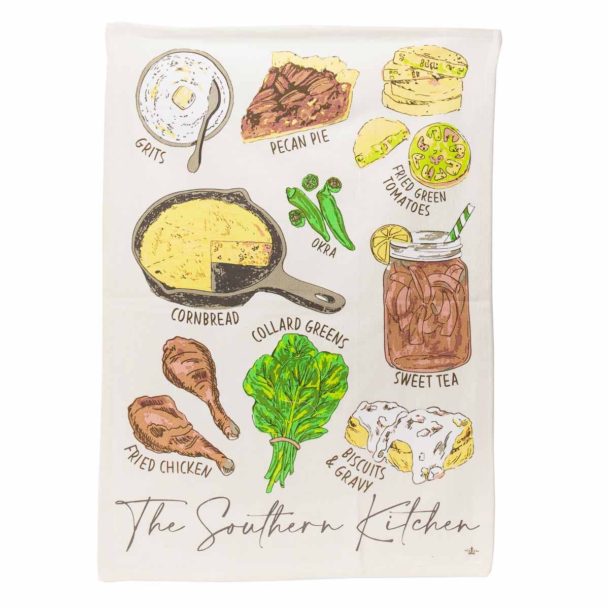 Southern Kitchen Hand Towel   Cream/Multi   20x28