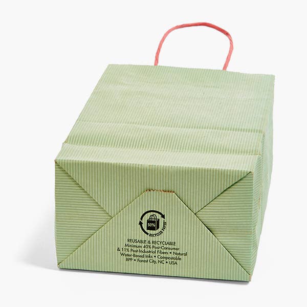 Recycled Shadow Stripe Kraft Paper Shopping Bags