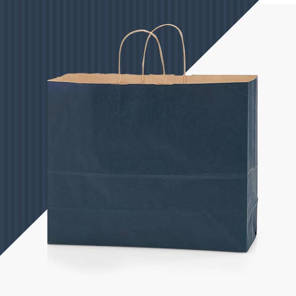 Recycled Shadow Stripe Kraft Paper Shopping Bags