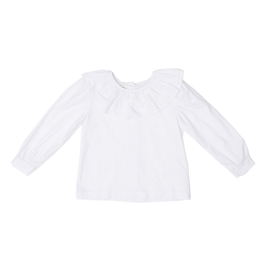 Larrison White w/ White Dot Ruffle Collar Shirt