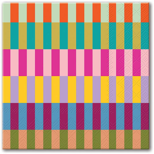 BEVERAGE NAPKINS COLORBLOCK STRIPE