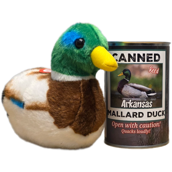 Arkansas Edition - Canned Mallard Duck Plush w/Sound in Can