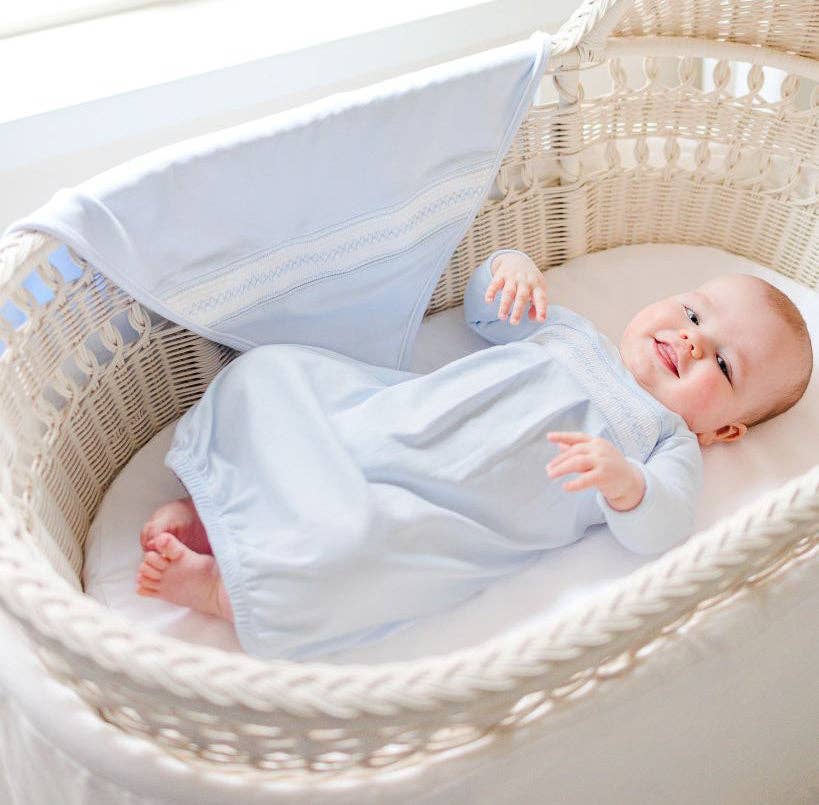 Baby Boy's Smocked Argyle Blanket