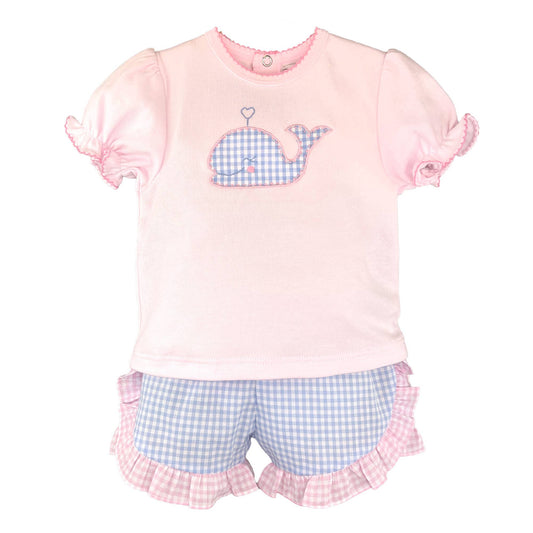 Whale Applique Shirt & Short Set