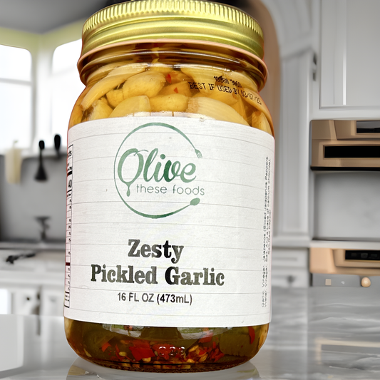 Pickled Veg:  Zesty Pickled Garlic (16 oz / 473 g)