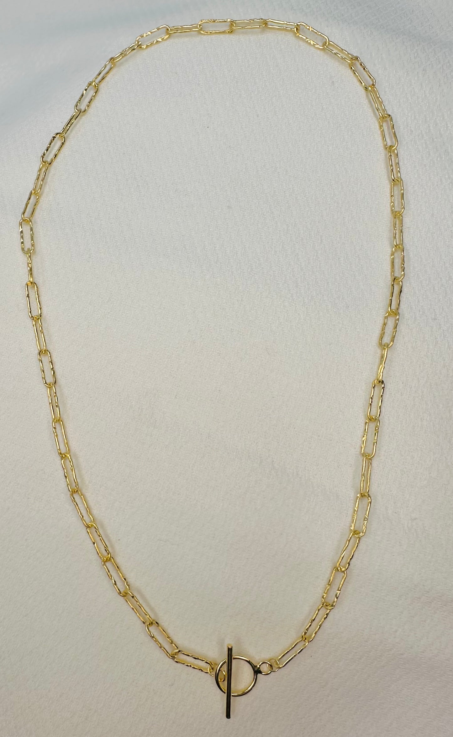 Gold OT Buckle Chain Necklace