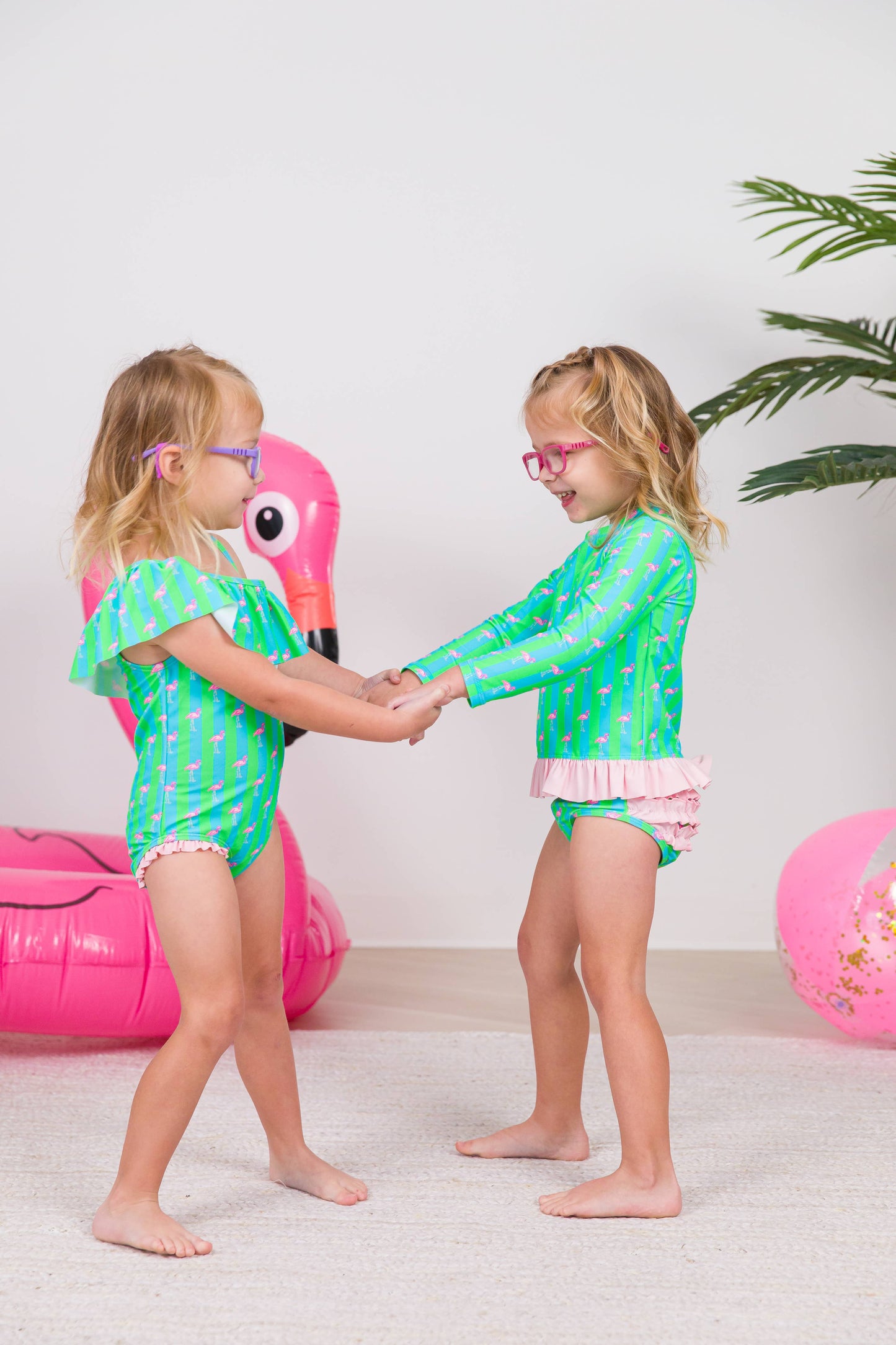 Neon Flamingo One Shoulder Swimsuit