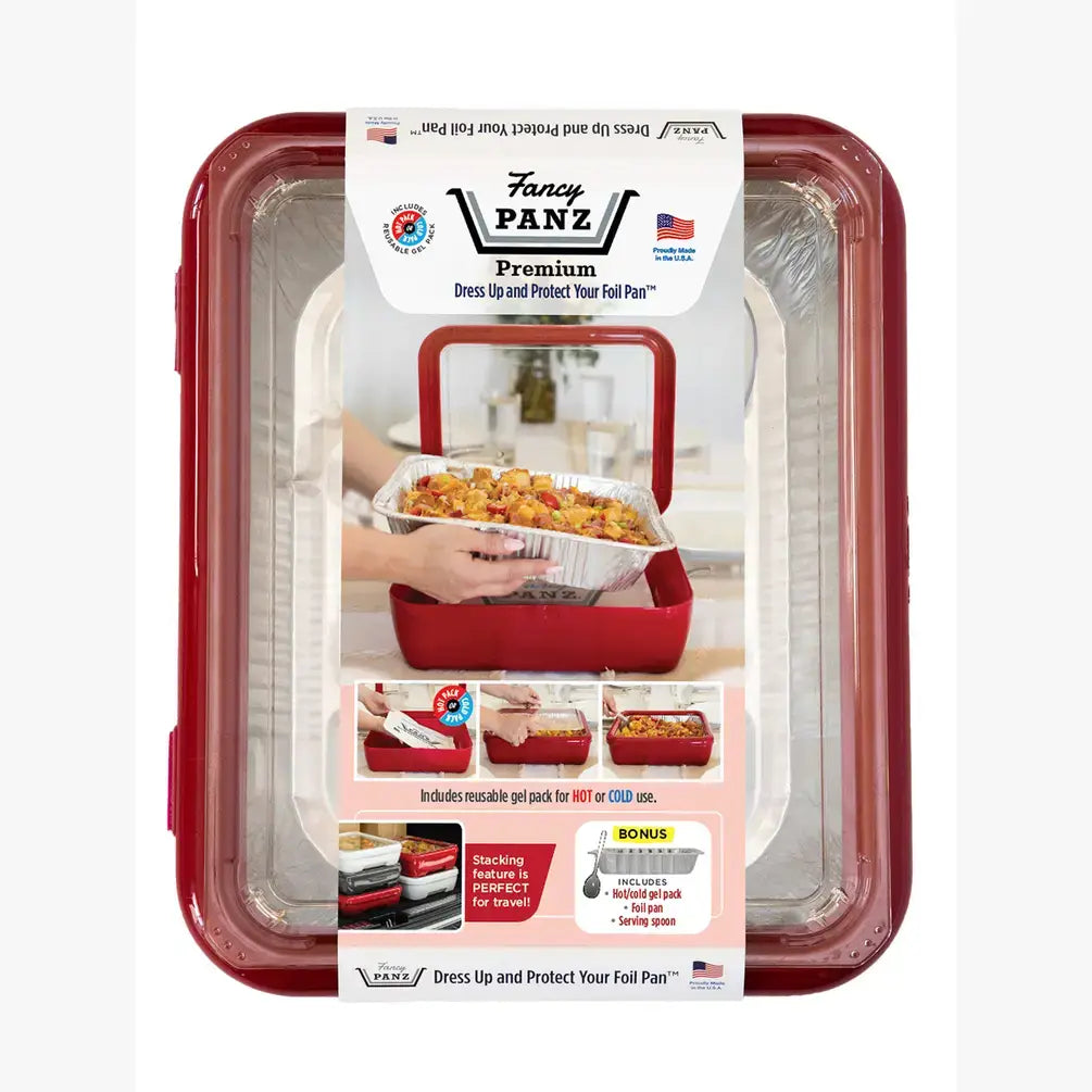 Premium Set - 9x11 Pan Frame w/ Lid & Hot or Cold Gel Pack - Red