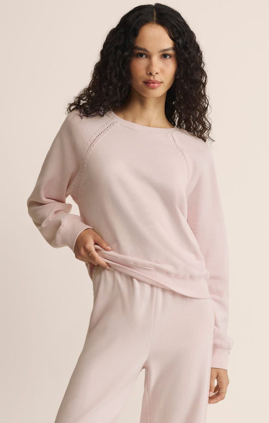 Z Supply All Around Sweatshirt-Pink