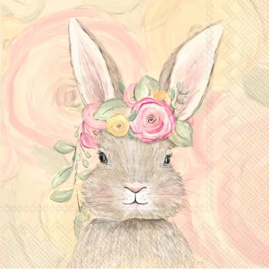 Paper Cocktail Napkins 20 Ct Bunny Crown Easter
