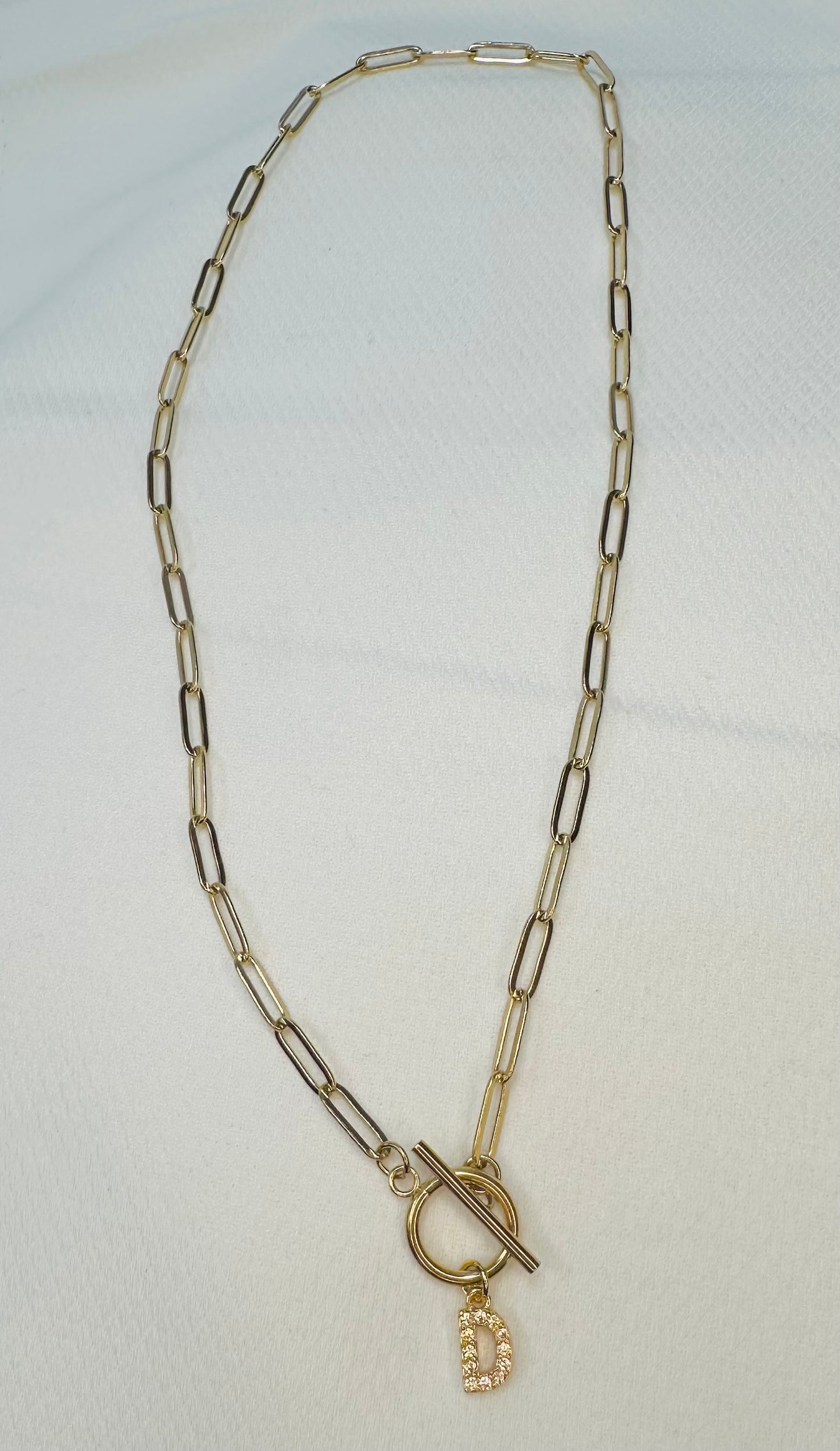 Initial Gold Link Chain Necklace